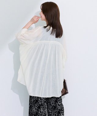 Green Parks スラブシアーシャツチュニック Ecru