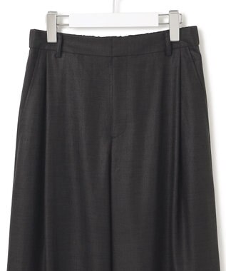 23区 S 【洗える】トリアセスラブストレッチ ワイド パンツ ブラック系