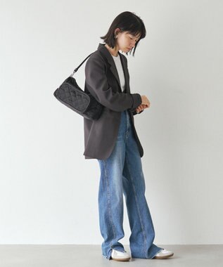 russet 【2025AW新作】キルティング横長2WAYショルダーバッグ(SF-258) Black