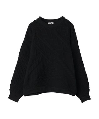 CRAFT STANDARD BOUTIQUE リサイクルポリエステルパッチワークプルオーバー Black