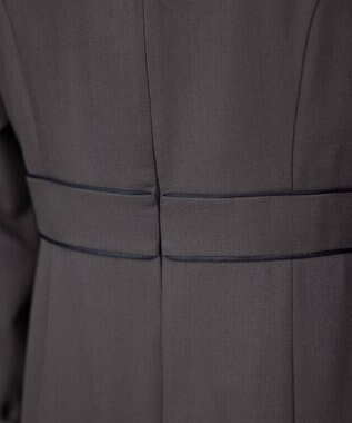 Tiaclasse L パイピングフレアワンピース チャコールグレー