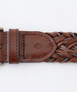 JOSEPH ABBOUD 【イタリア素材/日本製】ヴィンテージライクブレイドレザー ベルト キャメル系