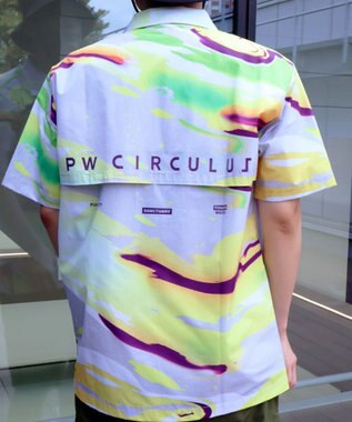 PW CIRCULUS 【MEN】【ストレッチ/通気性】プリント オープンカラー シャツ マーブル