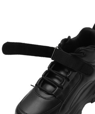 WEGO 【MLサイズ展開】ハイカットベルト厚底スニーカー ブラック