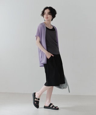 Green Parks フレンチスリーブリブドッキングシャツ Purple