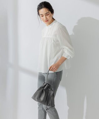 組曲 レースコンビタックディテール ブラウス アイボリー系