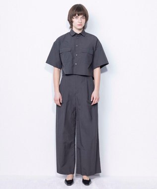 NAVE 【ReNAVE・洗える/撥水加工/接触冷感/UVケア/セットアップ】ナイロンタスラン シャツ グレー系