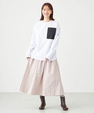 SHARE PARK LADIES 【UVカット・吸水速乾・ストレッチ・軽量 】ＺＩＰポケットＴシャツ（S・Mサイズ） アイボリー系