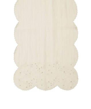 MOONBAT ルナルーチェ ロカ CHANDNI シルクコットン 花刺繍ストール オフホワイト