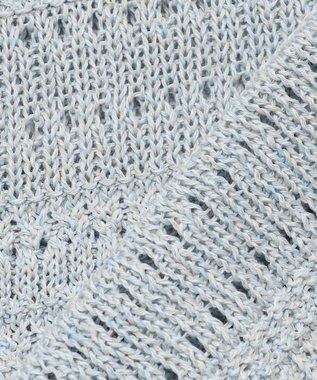J.PRESS LADIES S CROCHET LIKE PATTERN スッキパー ニット ブルー系