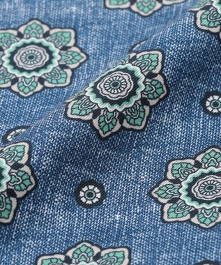 GOTAIRIKU 日本製【シルク100％】オリジナル柄チーフ ネイビー系8