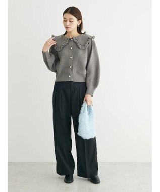 Green Parks ・Ｐｅｔｉｔ　Ｆｌｅｕｒ　ビッグカラーニットカーデ Gray