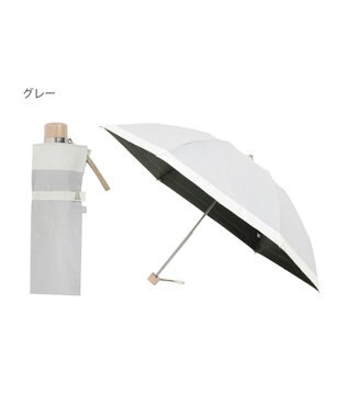 MOONBAT 【晴雨兼用日傘】ランバン コレクション（LANVIN COLLECTION） 折りたたみ日傘 グログランリボン グレー