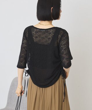 AMERICAN HOLIC レース5分袖カーディガン Black