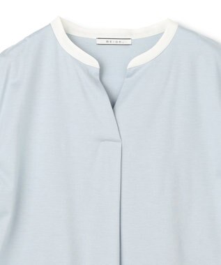 BEIGE， 【WEB限定】AUBIN / バイカラートップス Sax × White