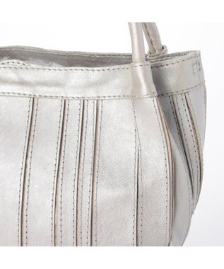 UNBILLION ピークスピーク PEAKS PEAK / ソフトレザーマルチストライプラウンド2wayバッグ シルバー