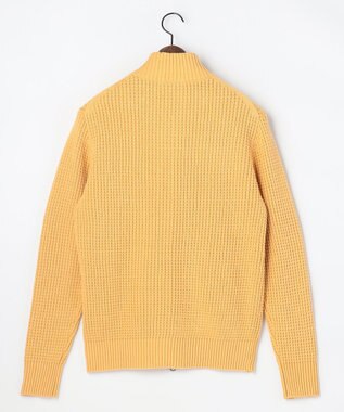 JOSEPH ABBOUD 【キングサイズ・3シーズン活躍する綿ブレンド】コットンアクリルバルキー ジップニット ブルゾン ライトオレンジ系