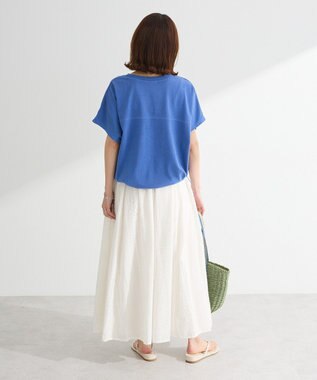 Green Parks Ｉ　シアーサッカーギャザースカート Ivory