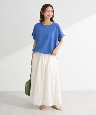 Green Parks Ｉ　シアーサッカーギャザースカート Ivory