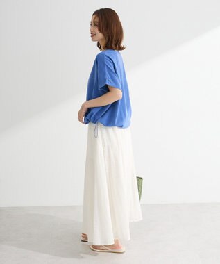 Green Parks Ｉ　シアーサッカーギャザースカート Ivory