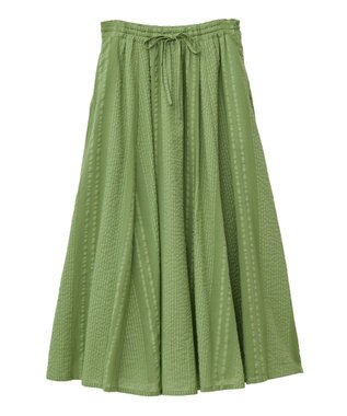 Green Parks Ｉ　シアーサッカーギャザースカート Ivory