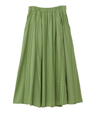 Green Parks Ｉ　シアーサッカーギャザースカート Ivory