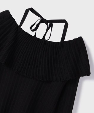 GRACE CONTINENTAL アイレットフレアニットトップ ブラック