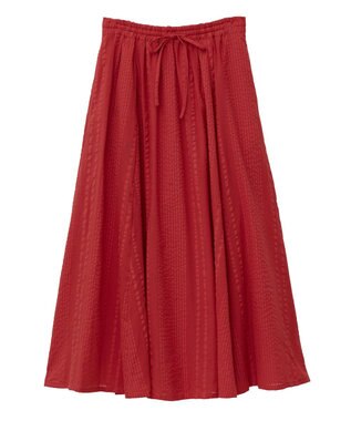 Green Parks Ｉ　シアーサッカーギャザースカート Ivory