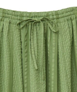 Green Parks Ｉ　シアーサッカーギャザースカート Ivory