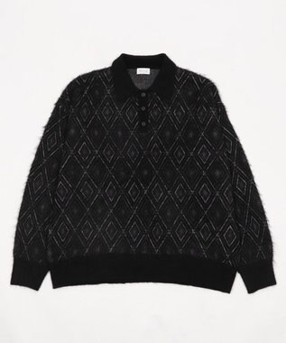 WEGO 【ユニセックス着用ITEM】アーガイルニットポロ ブラック