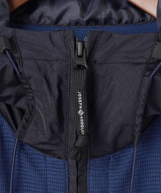 JOSEPH ABBOUD MOUNTAIN 【異素材コンビネーション】グリットワッフルアクティブパーカー ブルー系