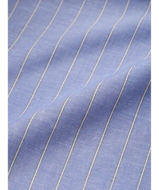 Green Parks 綿麻混スキッパーミニワンピース Stripe Sax