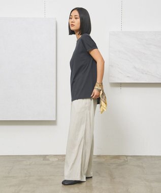 J.PRESS YORK STREET 【WOMEN】キャップスリーブ Tシャツ ブラック系