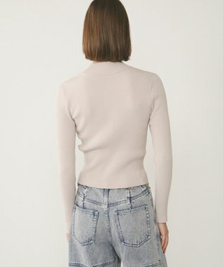 GRACE CONTINENTAL リブニットzipトップ ベージュ
