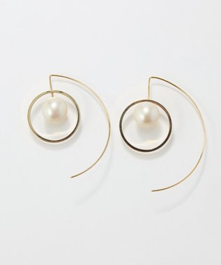 Phoebe 〈金属アレルギー対応〉モーションリングパールピアス/ニッケルフリー/大ぶり/存在感◎/主役級 ホワイト