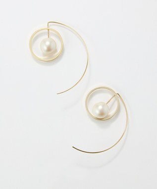 Phoebe 〈金属アレルギー対応〉モーションリングパールピアス/ニッケルフリー/大ぶり/存在感◎/主役級 ホワイト