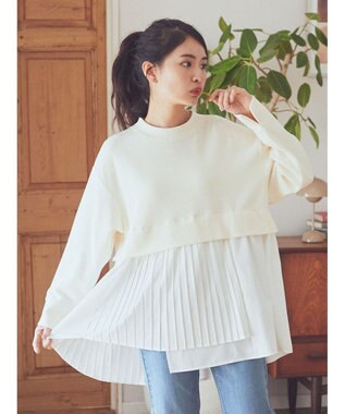 earth music&ecology プリーツヘムドッキングチュニック