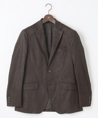 JOSEPH ABBOUD 【ストレッチ】ヘリンボンスウェード ジャケット ダークブラウン系