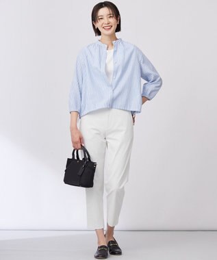 J.PRESS LADIES L 【洗える・接触冷感・UVケア・吸水速乾・防透け】麻シェルドライ テーパード パンツ ナチュラル系