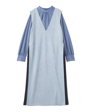 YECCA VECCA 【2点SET】ブラウスセットプリーツMIXジャンスカ Mocha