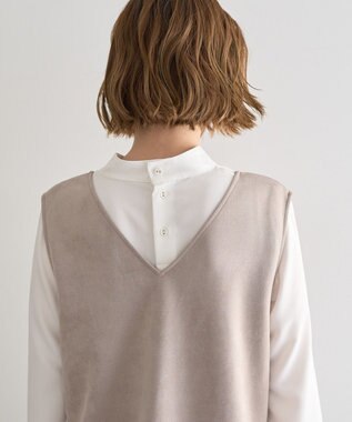 YECCA VECCA 【2点SET】ブラウスセットプリーツMIXジャンスカ Mocha