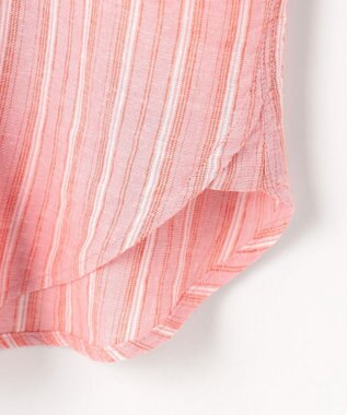 ANY 【Sサイズあり】ヨーロピアンリネンオーバーシャツ コーラルストライプ