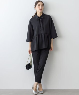 組曲 S 【ご好評につき追加生産！】ジョーゼットジャージースタイルアップ パンツ ブラック系