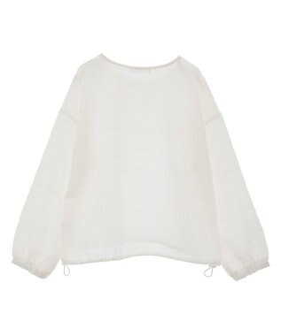 Green Parks 裾ドロスト表面長袖プルオーバー Ivory
