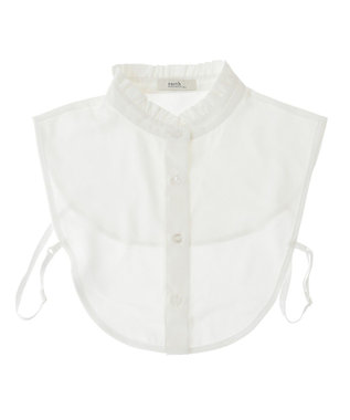 earth music&ecology チビフリルスタンドカラー付け襟 Off White