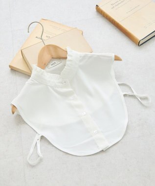 earth music&ecology チビフリルスタンドカラー付け襟 Off White