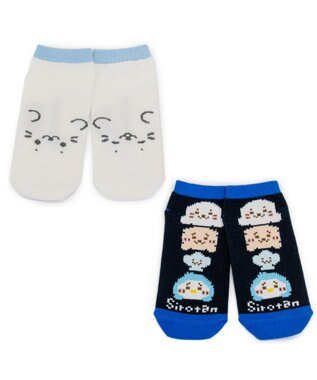 Mother garden しろたん スニーカー丈 靴下 2足セット 《手つなぎ・ビット柄 》 17～20cm 手つなぎ・ビット柄