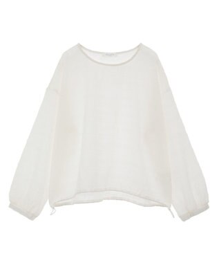 Green Parks 裾ドロスト表面長袖プルオーバー Ivory