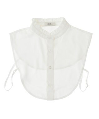 earth music&ecology チビフリルスタンドカラー付け襟 Off White