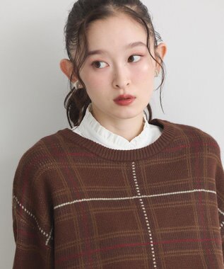 earth music&ecology チビフリルスタンドカラー付け襟 Off White